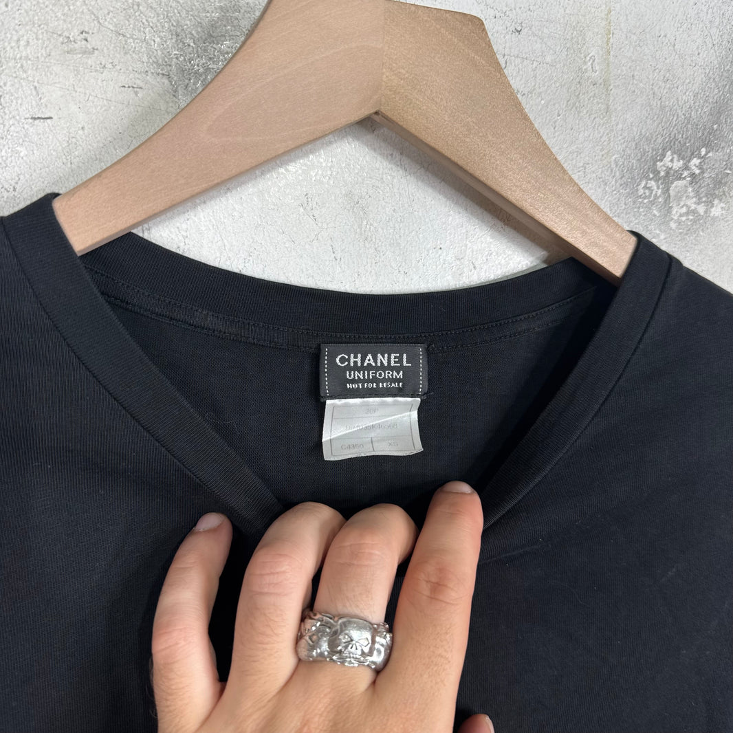 Chanel Uniform Velvet Logo L/S T-Shirt