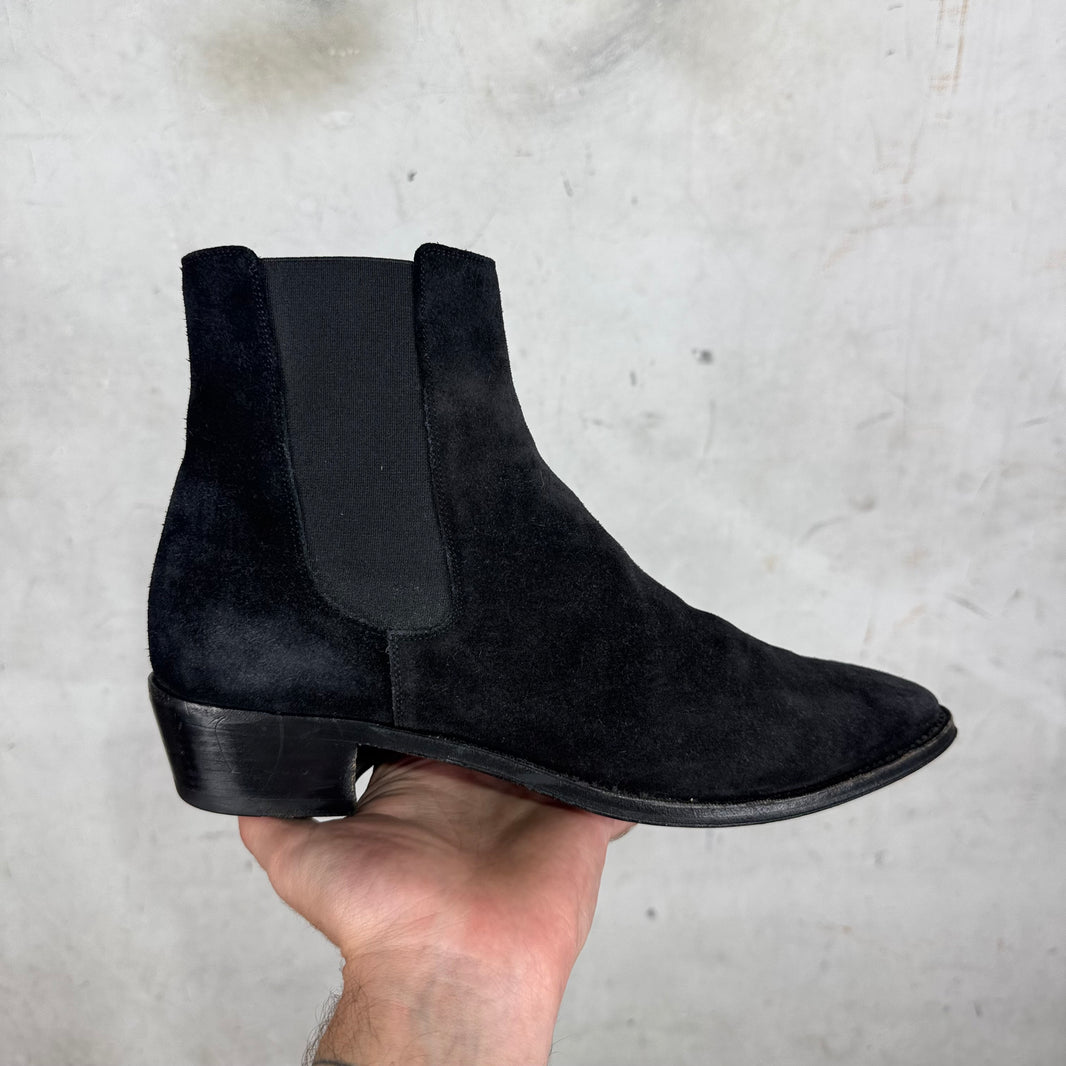 Celine Black Suede Chelsea Boots