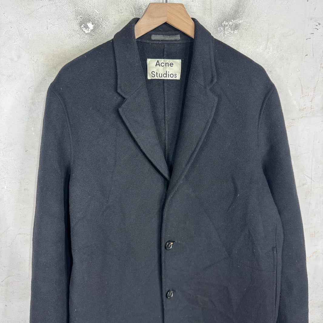 Acne Studios Unlined Black Wool Coat