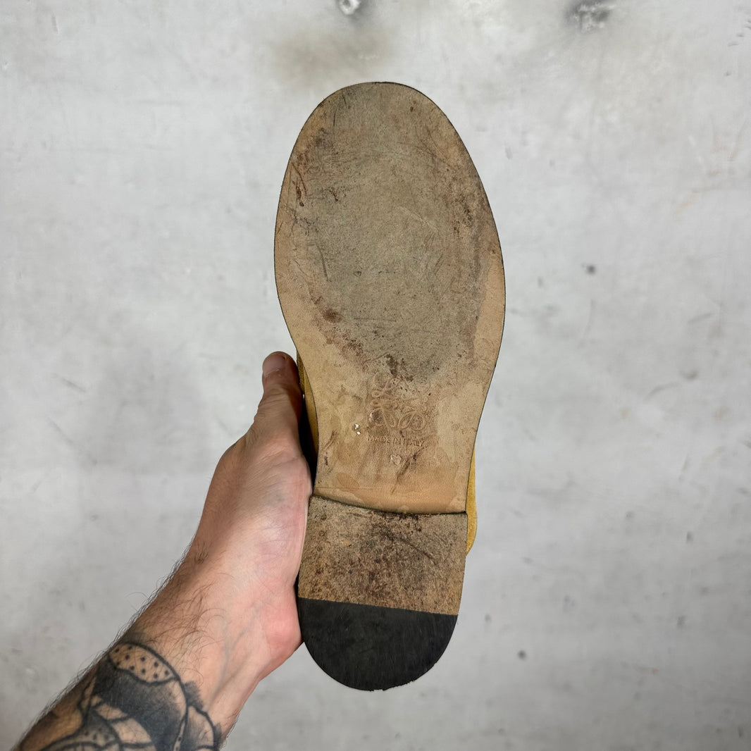 Loewe Tan Suede/ Leather Fold Down Loafers