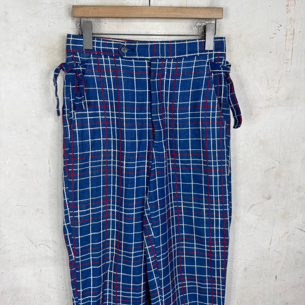 Bode Blue Embroidered Trousers