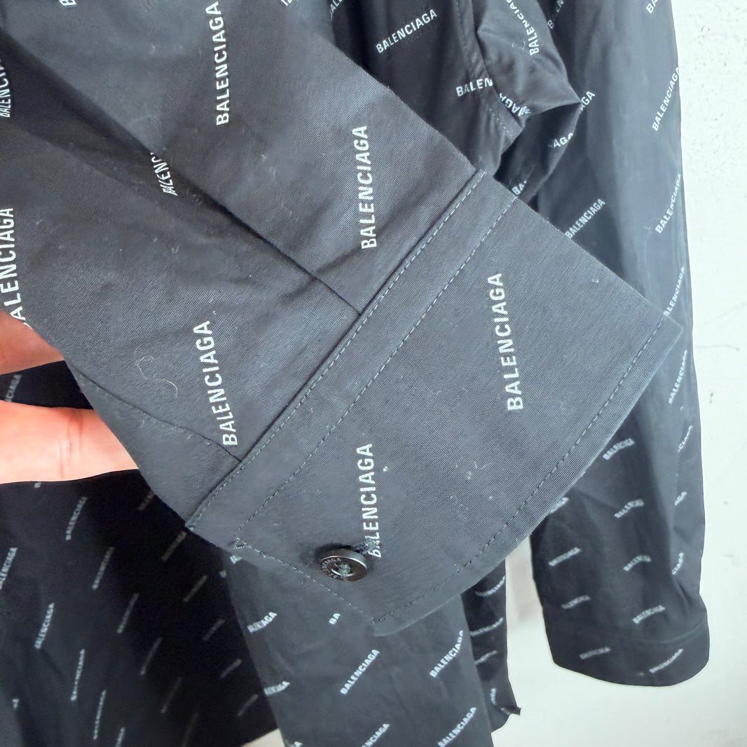 Balenciaga Repeat Logo L/S Button-Up Shirt