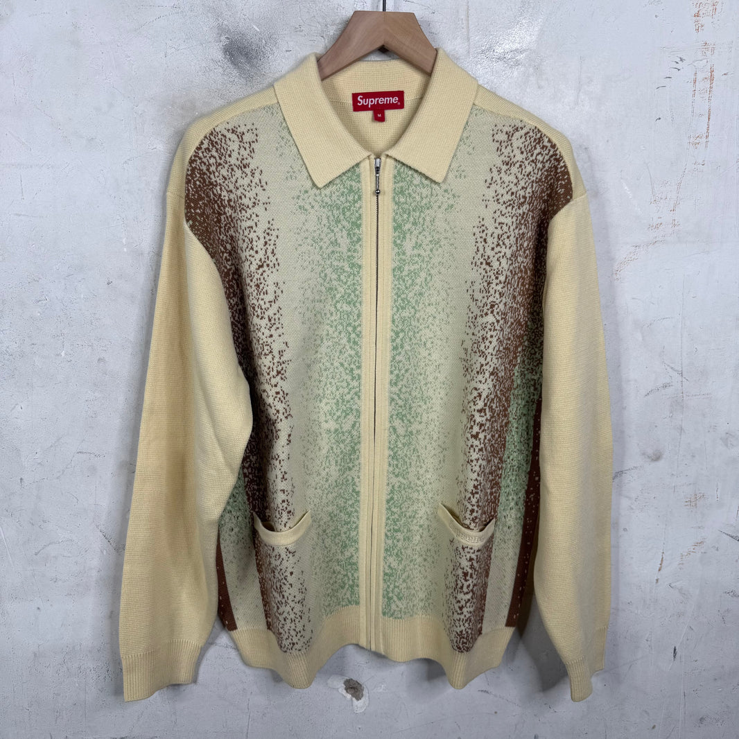 Supreme Cream Strobed Knit Cardigan Zip