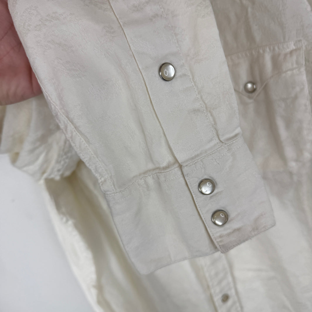 RRL White Floral Cropped Western Shirt