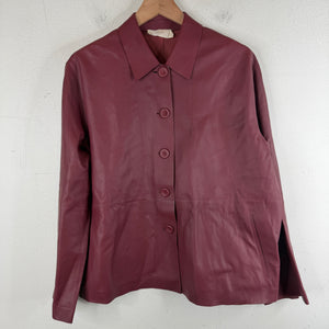 The Row Maroon Leather Shirt