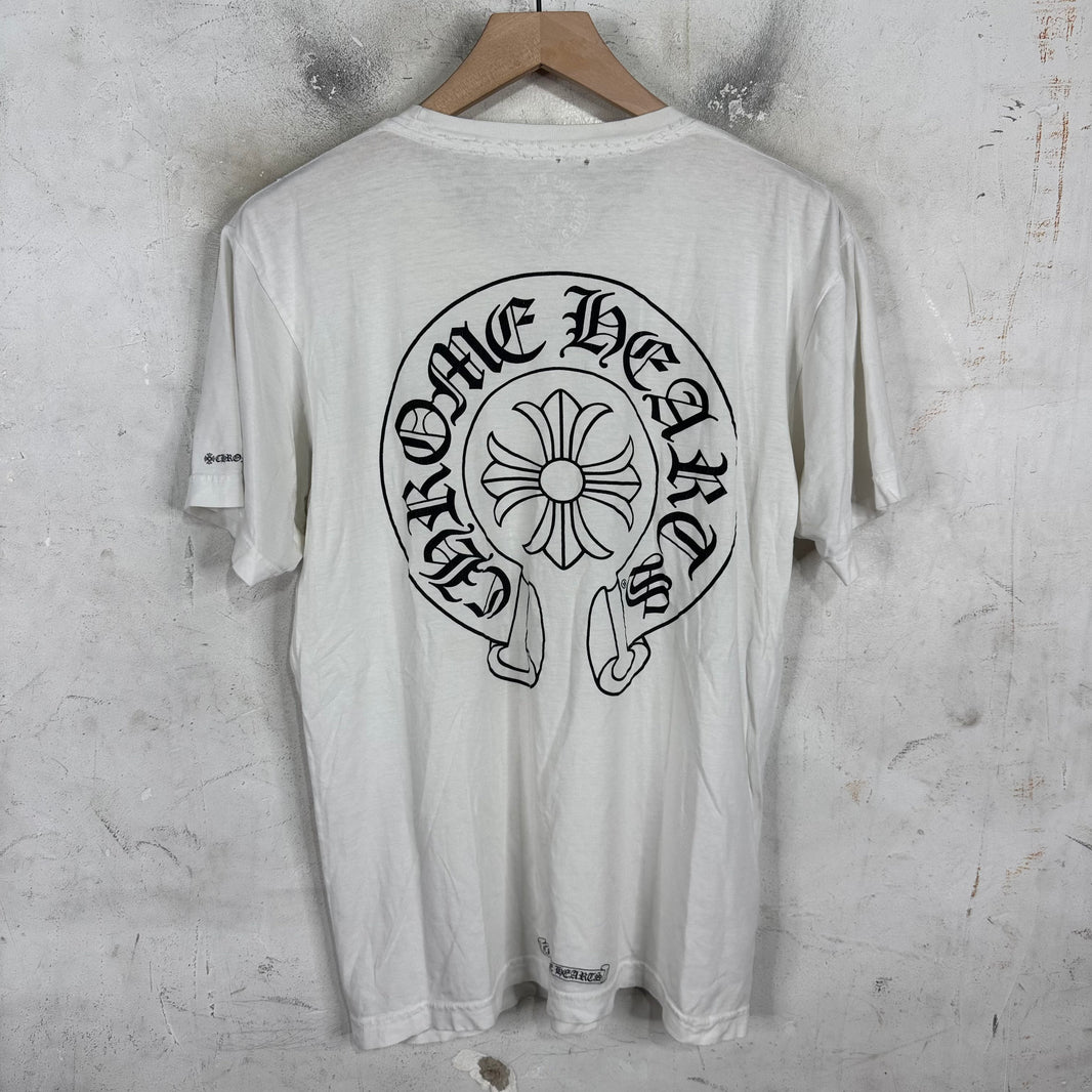 Chrome Hearts White Smoked Horseshoe T-Shirt