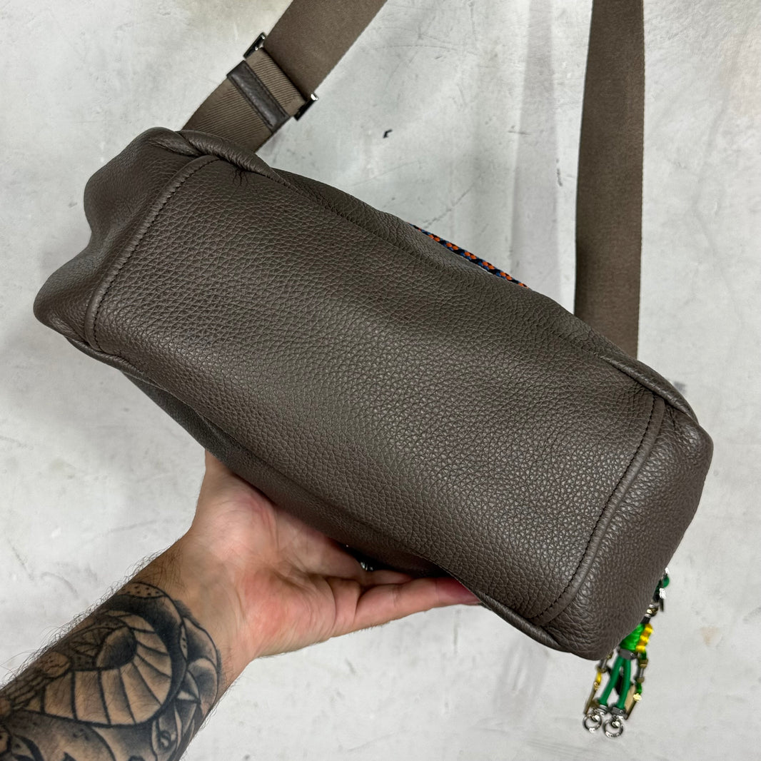 Prada Vitello Large Messenger With Robot Charm