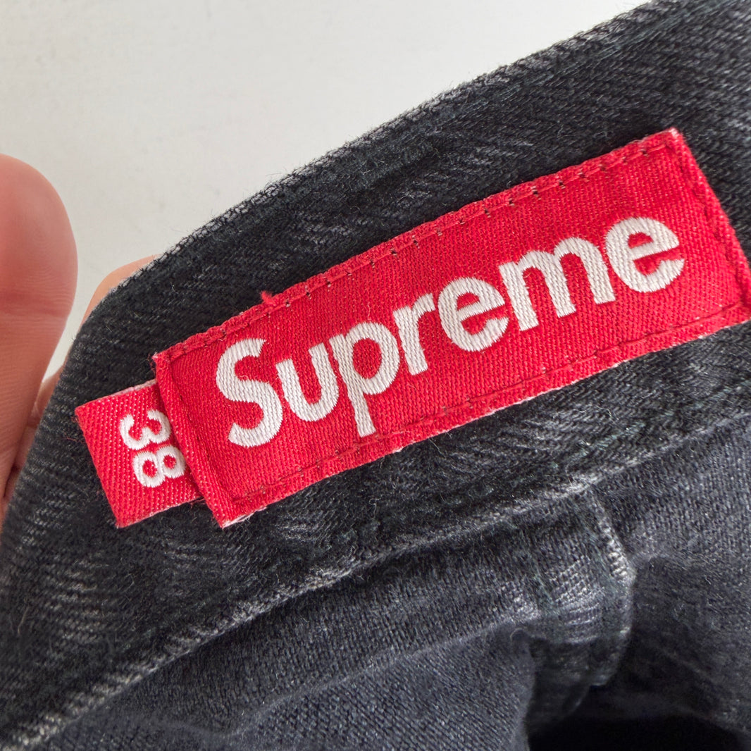 Supreme Black Mud Wash Selvedge Jeans