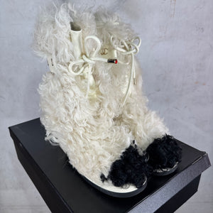 Chanel Shearling Strap Boots
