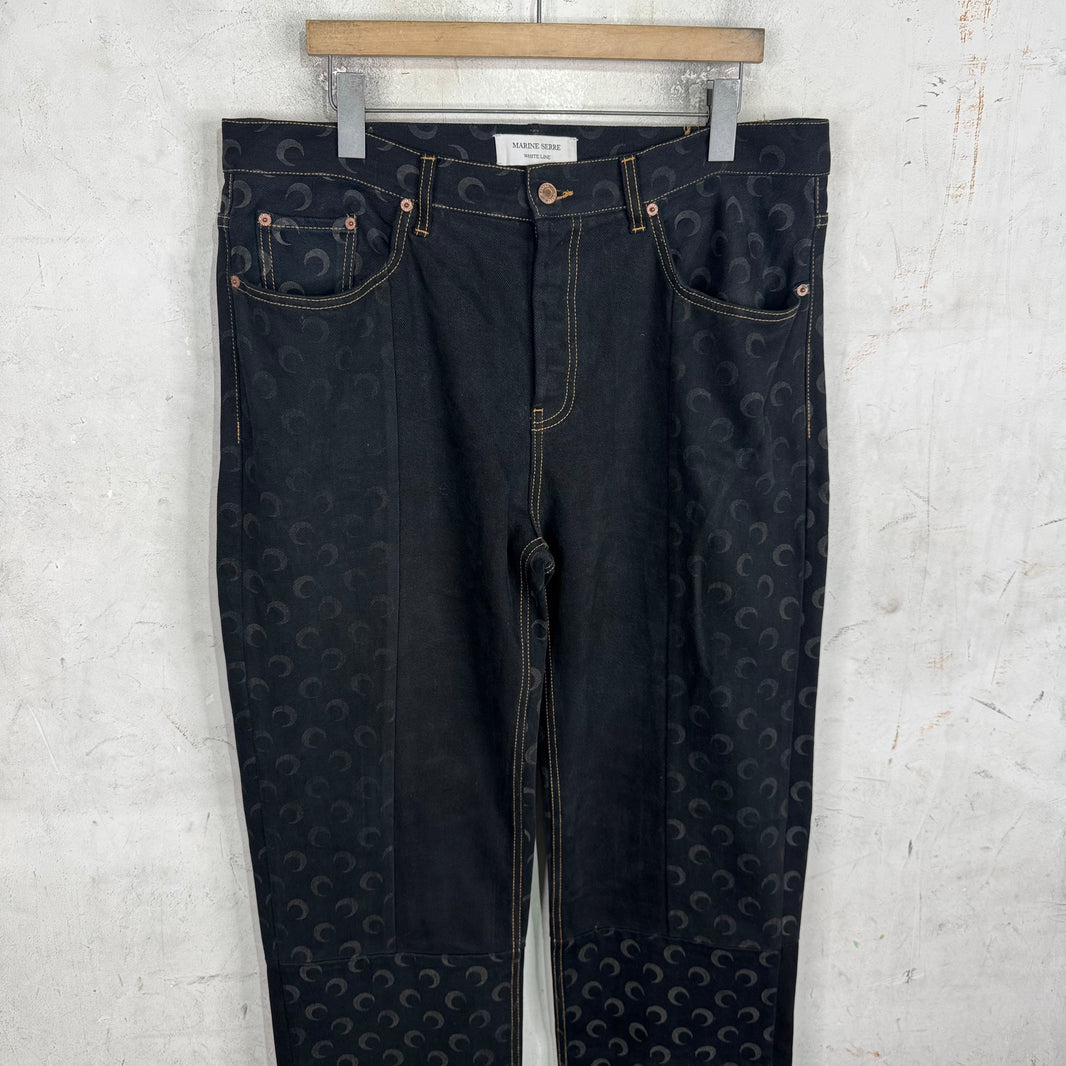 Marine Serre Patchwork Monogram Baggy Jeans
