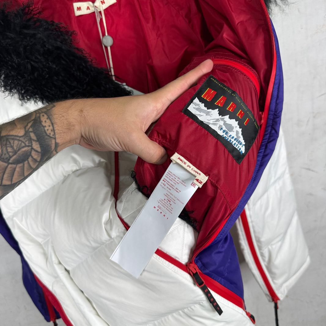 Marni Shearling Colorblocked Seam Down Jacket