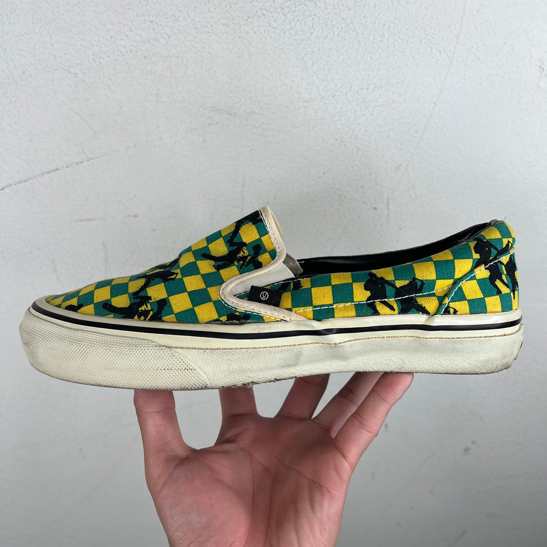 Undercover Vans Green Checkered Slip Ons