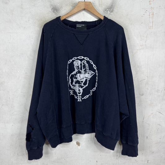 ERD Distressed Chaine Raglan Crewneck