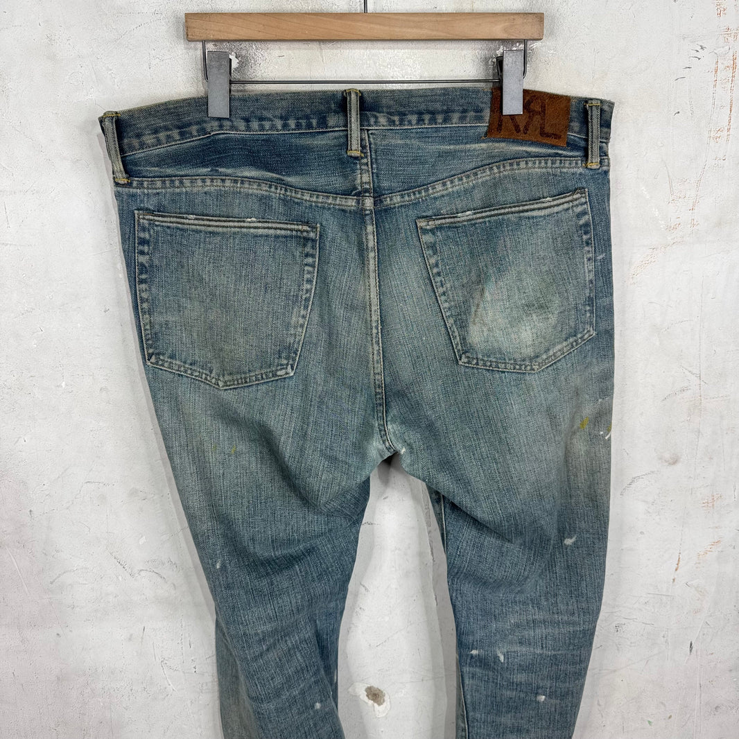RRL Slim Narrow Lightwash Painter Jeans