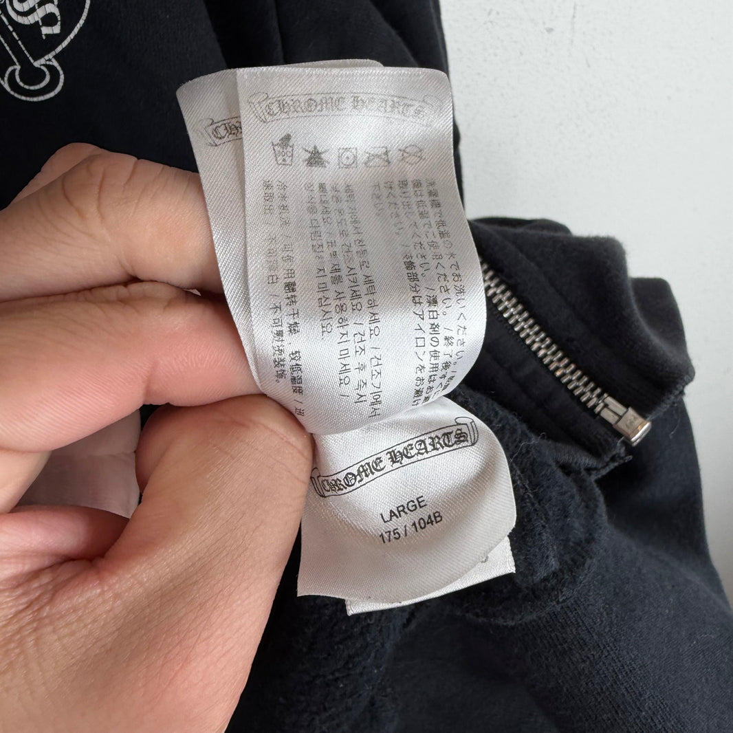 Chrome Hearts Smoked Horseshoe Fleur Zip-Up Hoodie