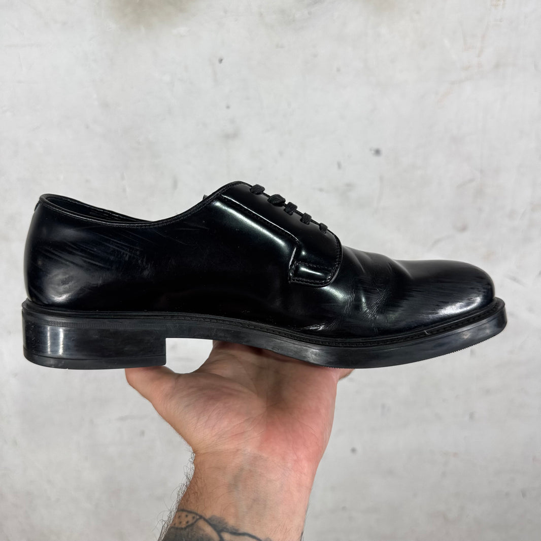 Prada Black Brushed Derbys