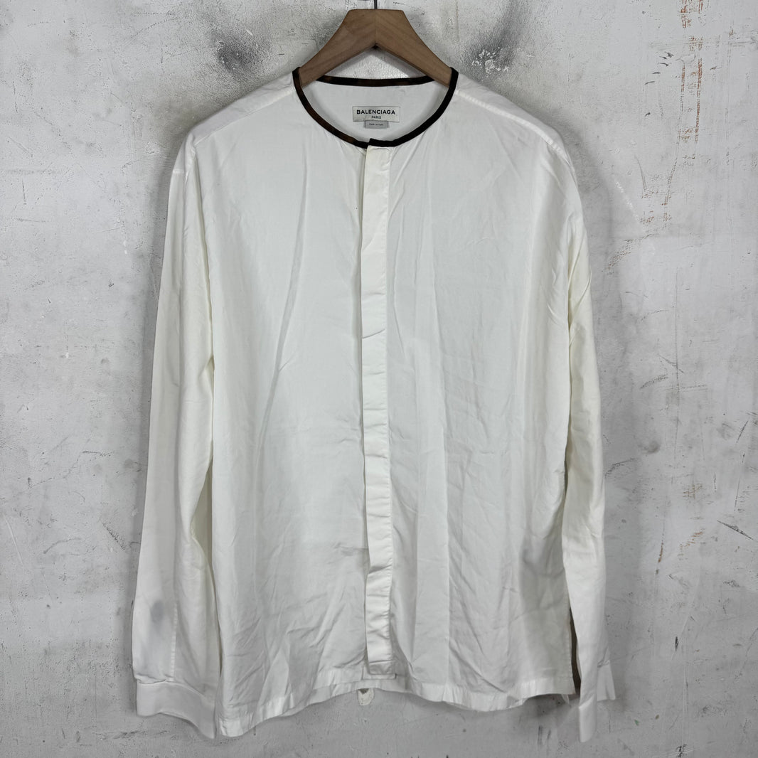 Balenciaga Collarless Bleached L/S Shirt