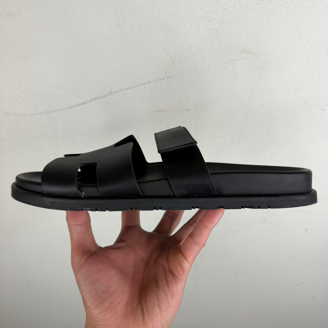 Hermes Black Chypre Sandals