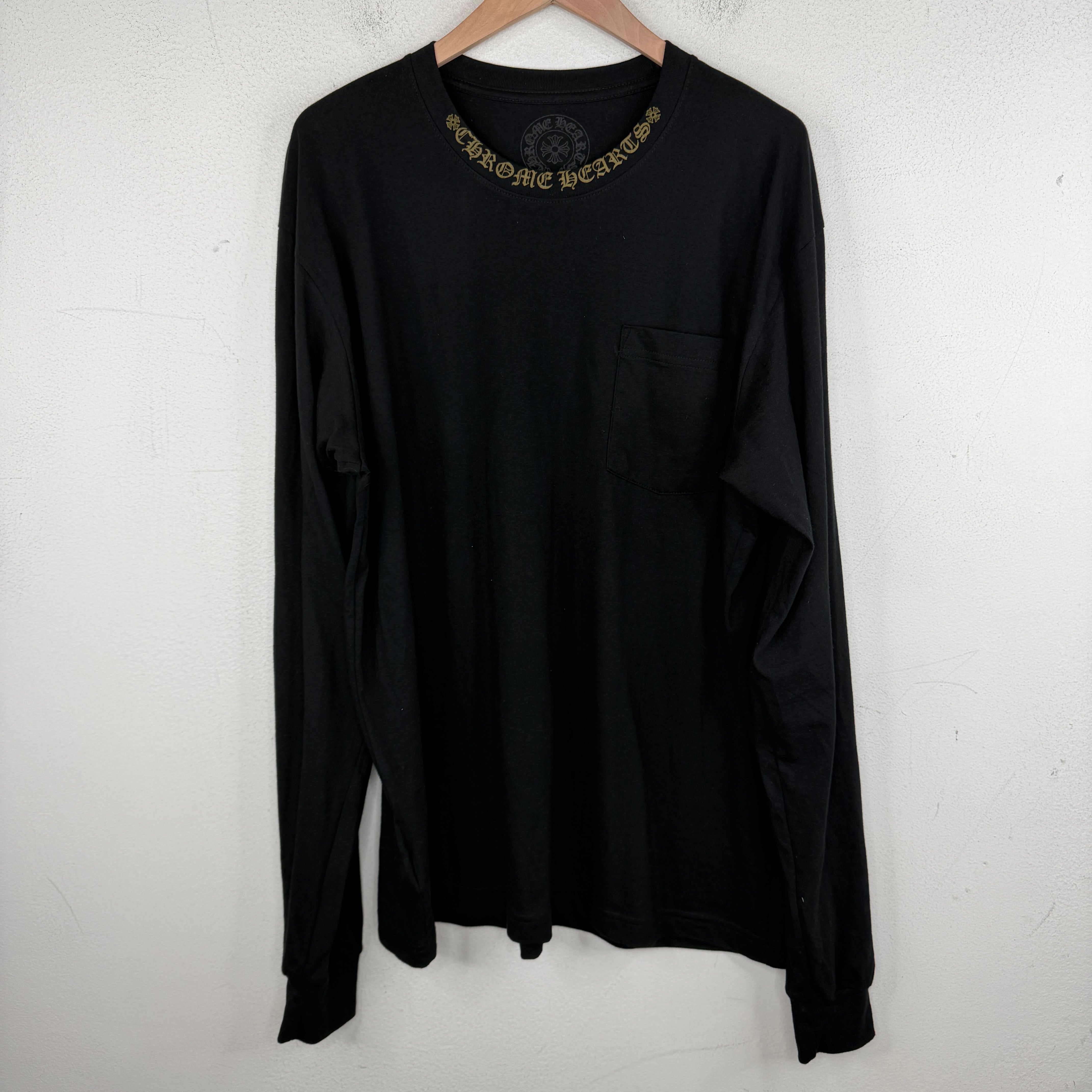 Chrome Hearts Gold Neck Logo L/S T-Shirt – www.Lukes.store Chrome Hearts Gold Neck Logo L/S T-Shirt – www.Lukes.store