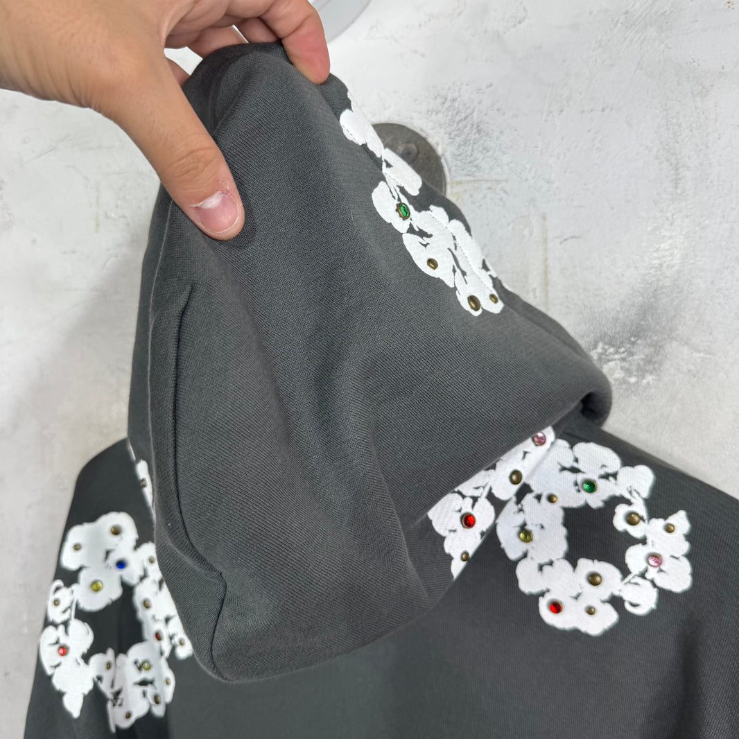 Denim Tears Rhinestone Wreath Zip Hoodie