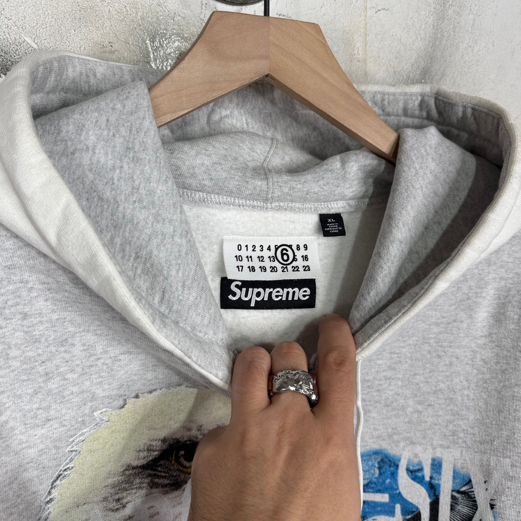 Supreme x MM6 Grey Eagle Zip Hoodie