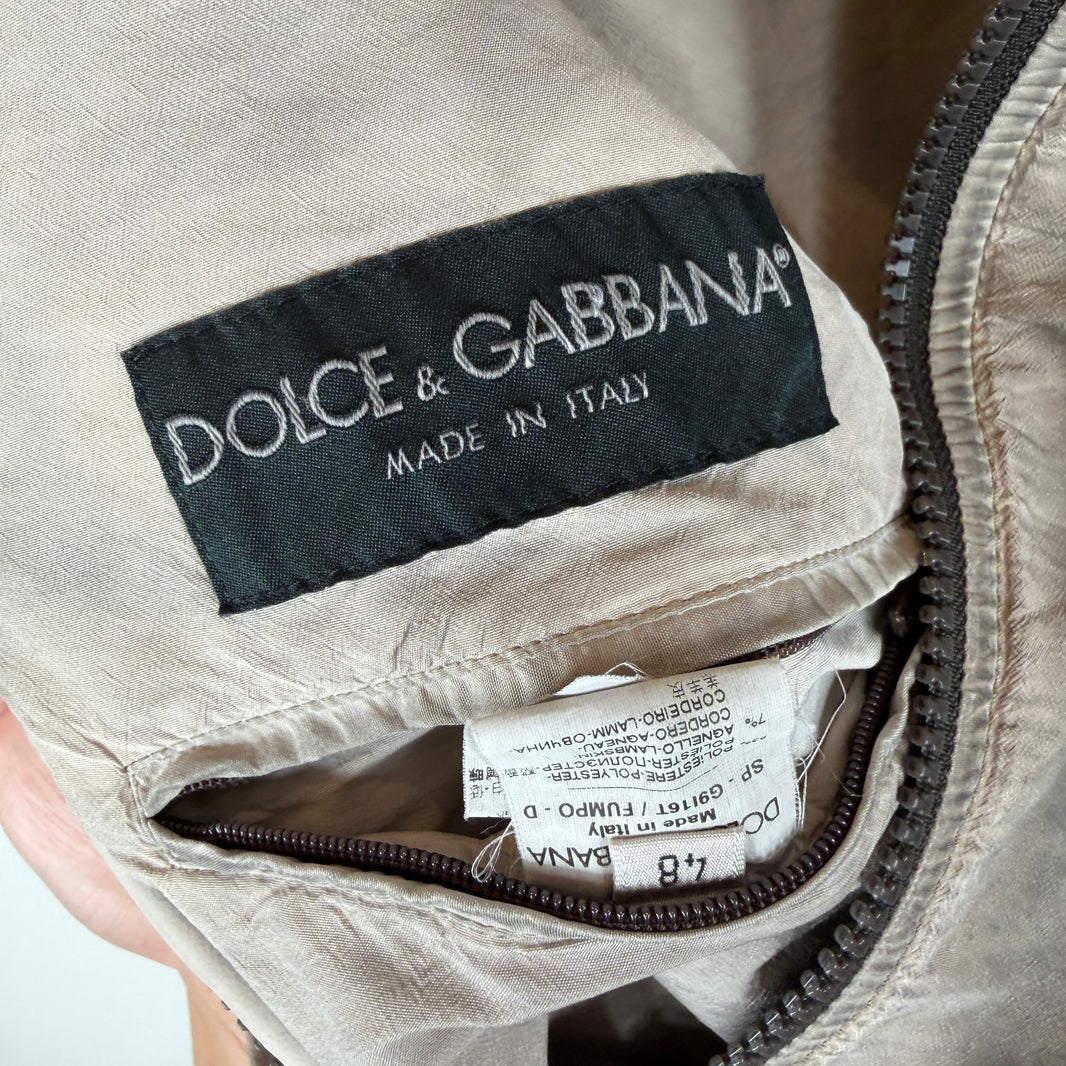Dolce Gabanna Leather Trim Nylon Racing Jacket