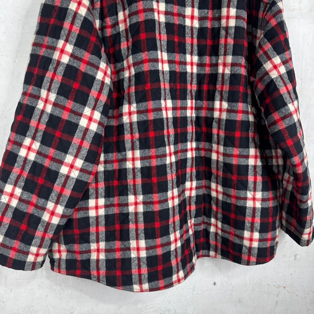 Balenciaga Plaid Heavy Quilted Snap Flannel