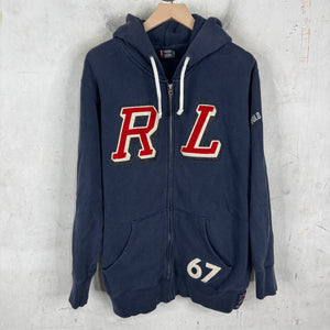 Ralph Lauren Navy Chenille RL Patch Zip Hoodie