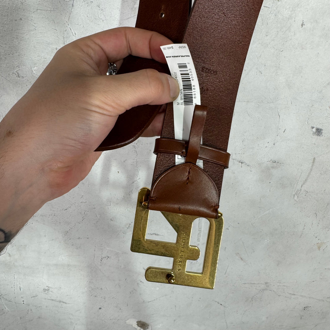 Ralph Lauren Italian Made Logo Buckle Belt