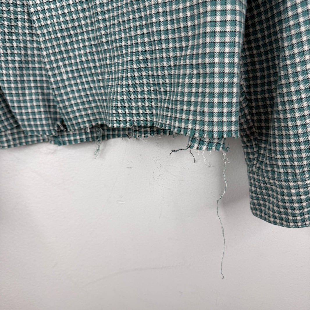 Ralph Lauren Cropped Gingham Button Up LS Shirt