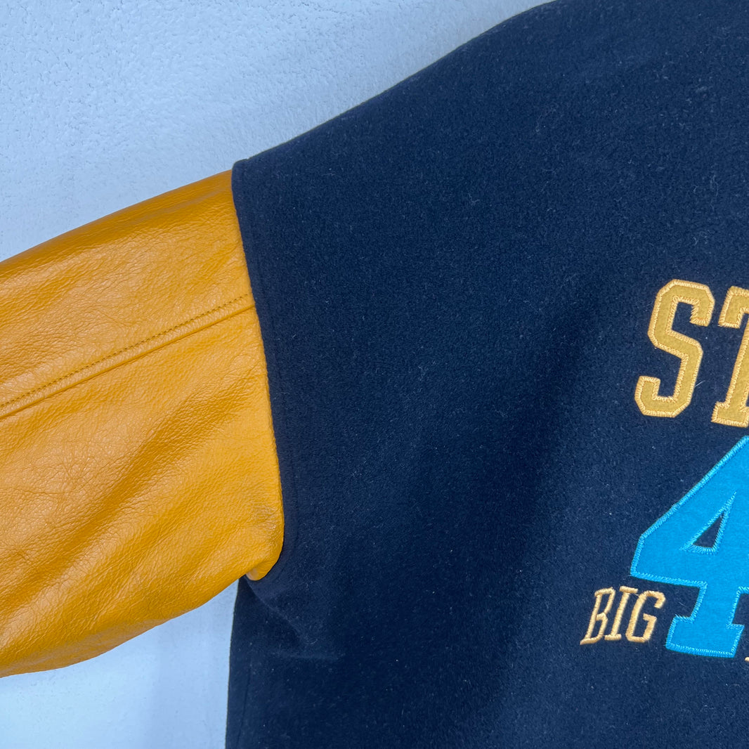Stussy Big 4 Navy/Yellow Varsity Jacket
