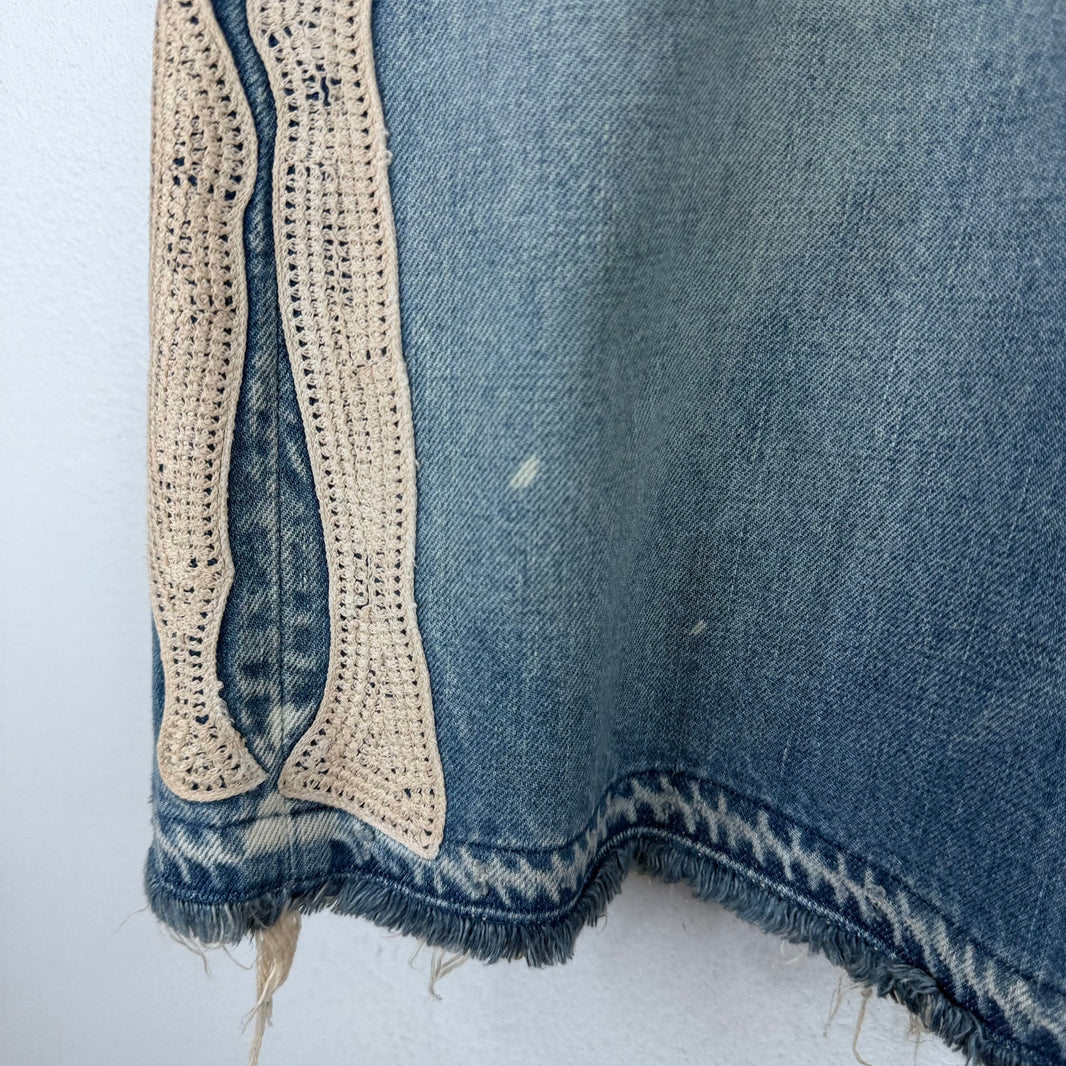 Kapital Blue Bone Denim Shorts