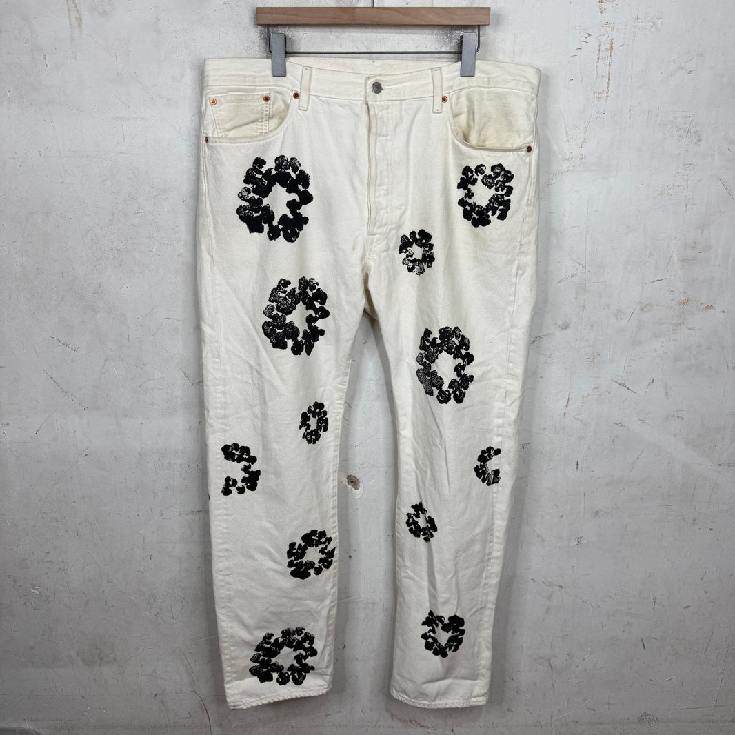 Denim Tears Levi's 501 White Wreath Jeans