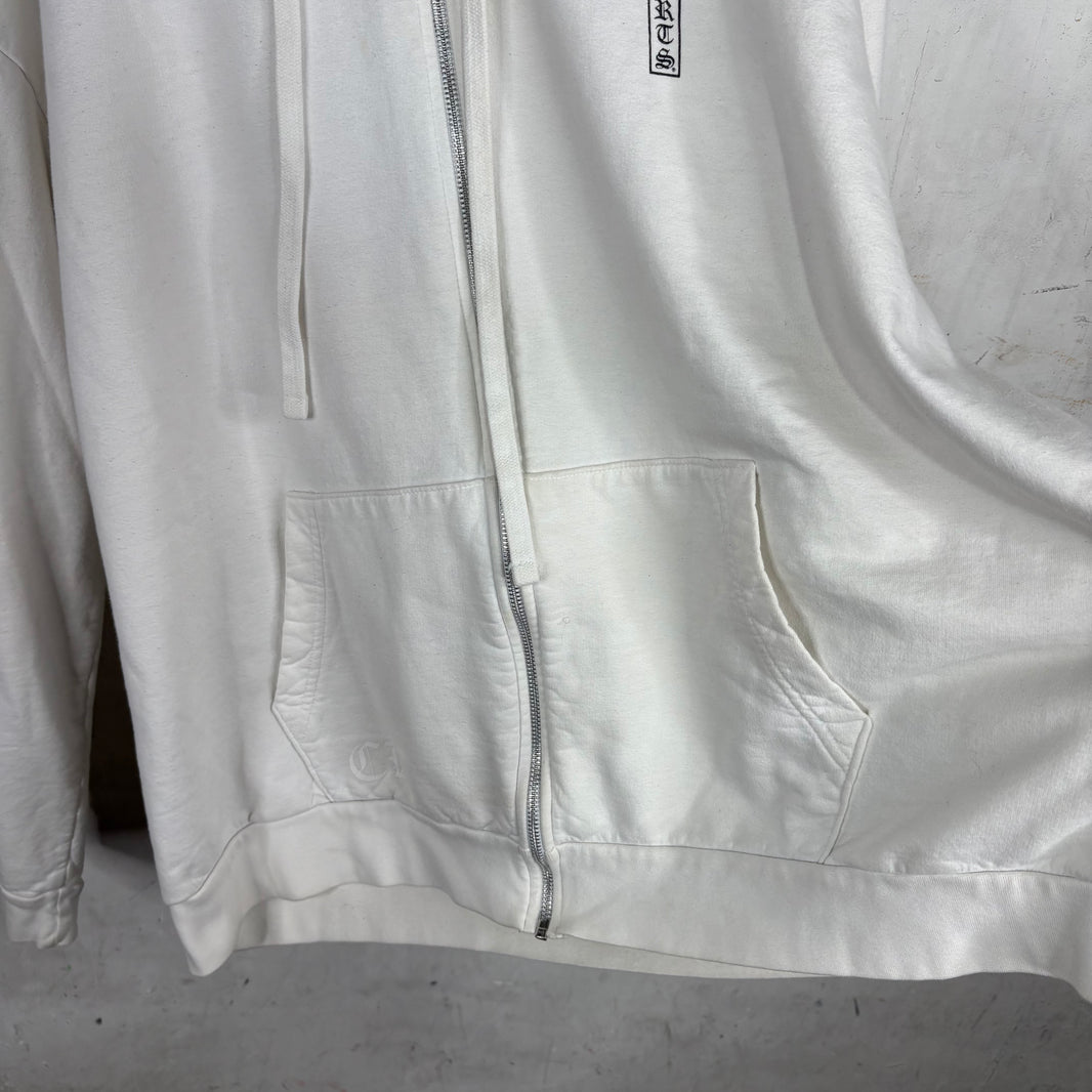 Chrome Hearts TBar White Zip Hoodie