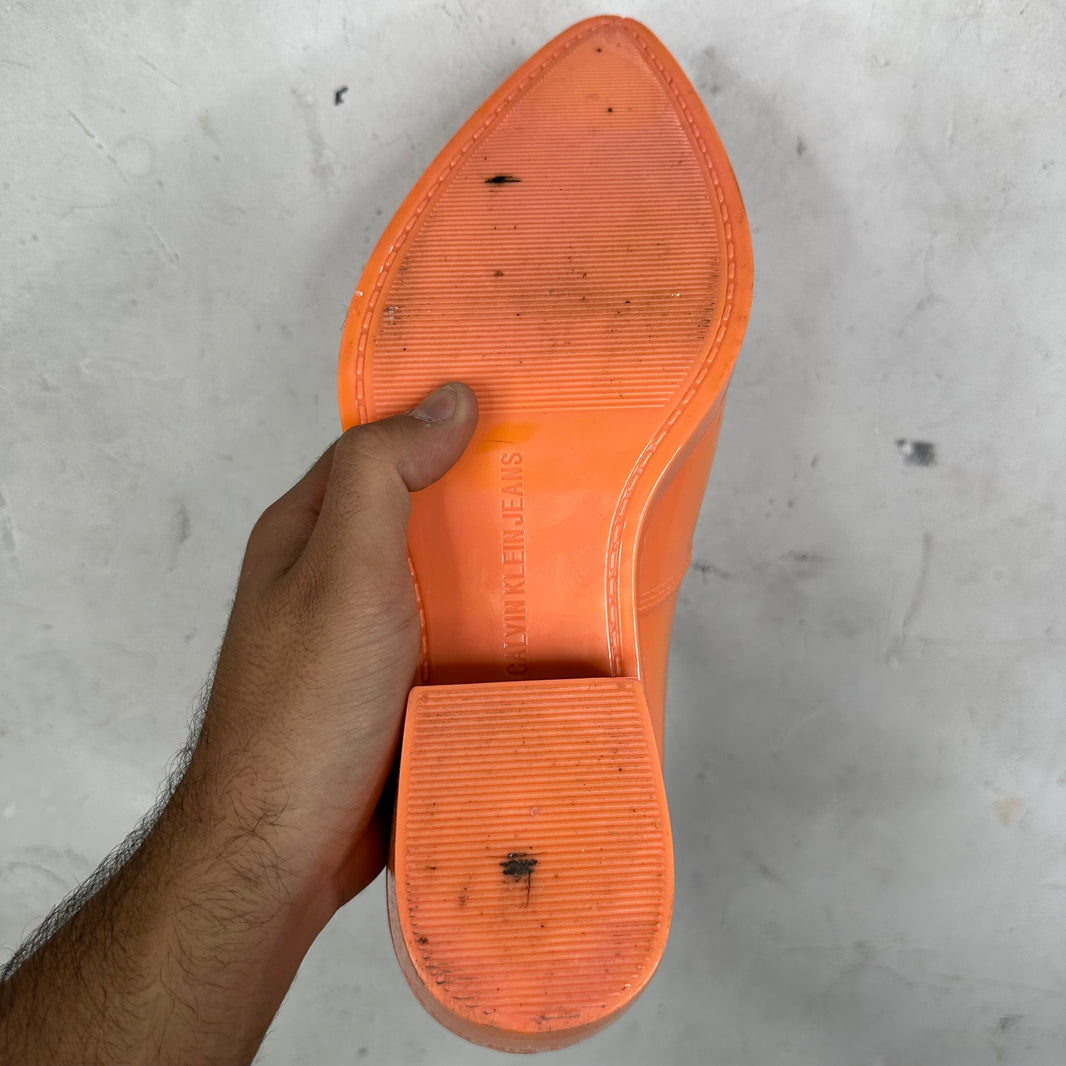 Calvin Klein 205W39NYC Orange Cole Rubber Boots