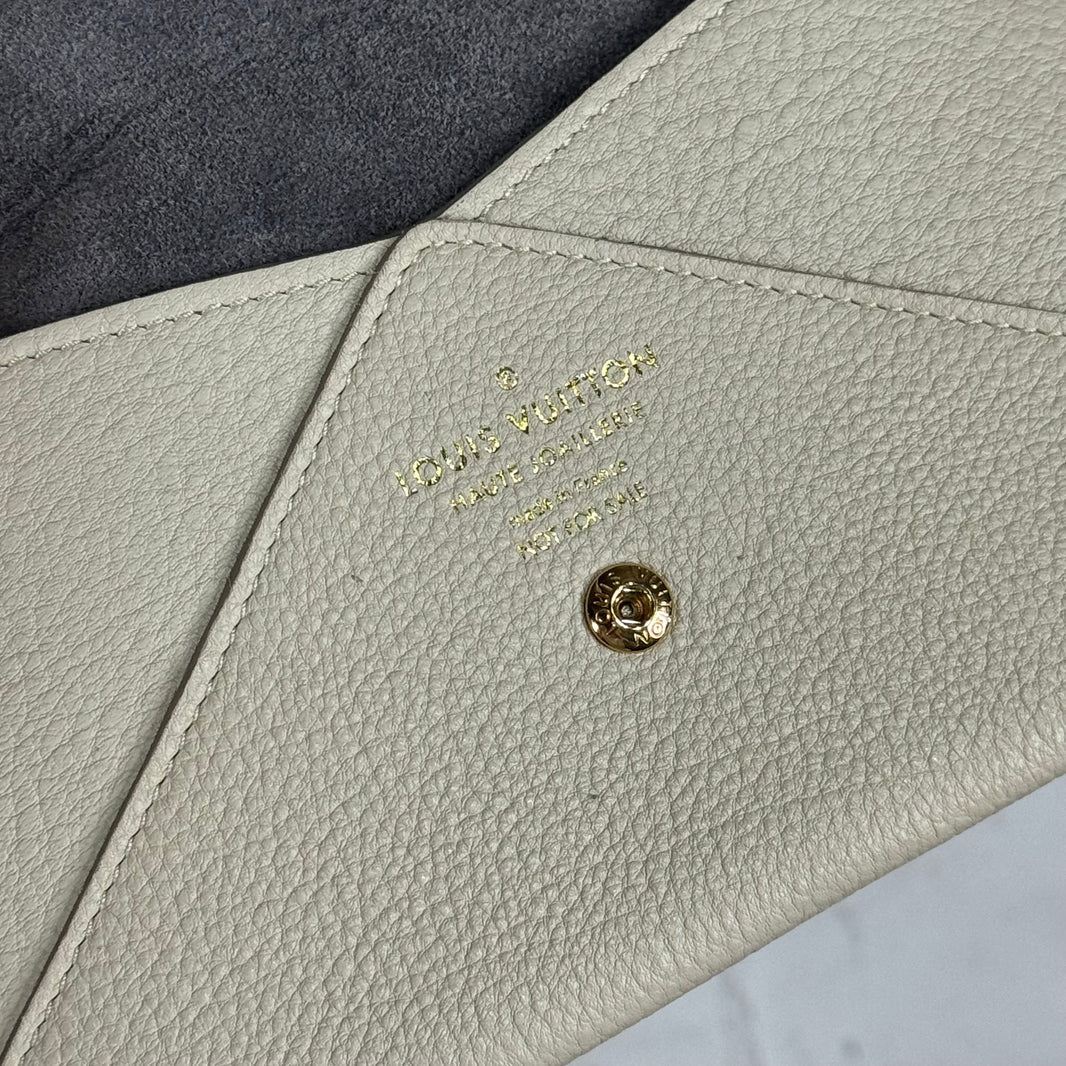 Louis Vuitton Leather Beige Envelope Pouch