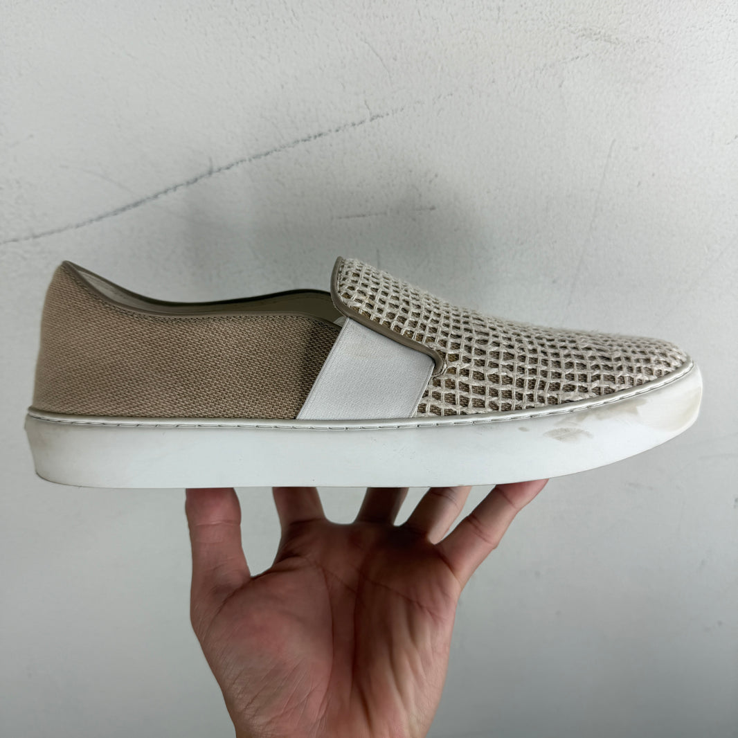 Chanel Woven Checkered Slip On Sneakers