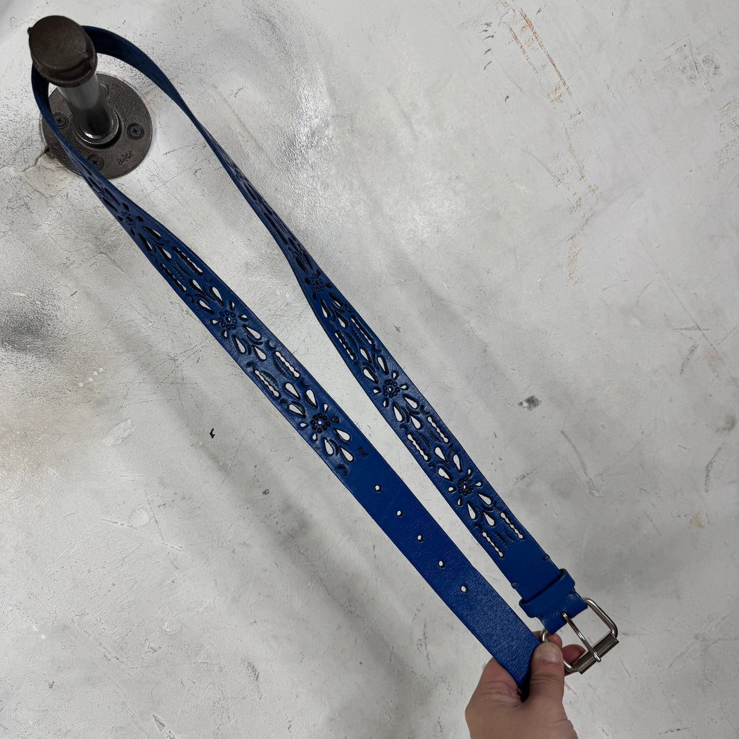 Supreme Blue Perforated Leather Belt