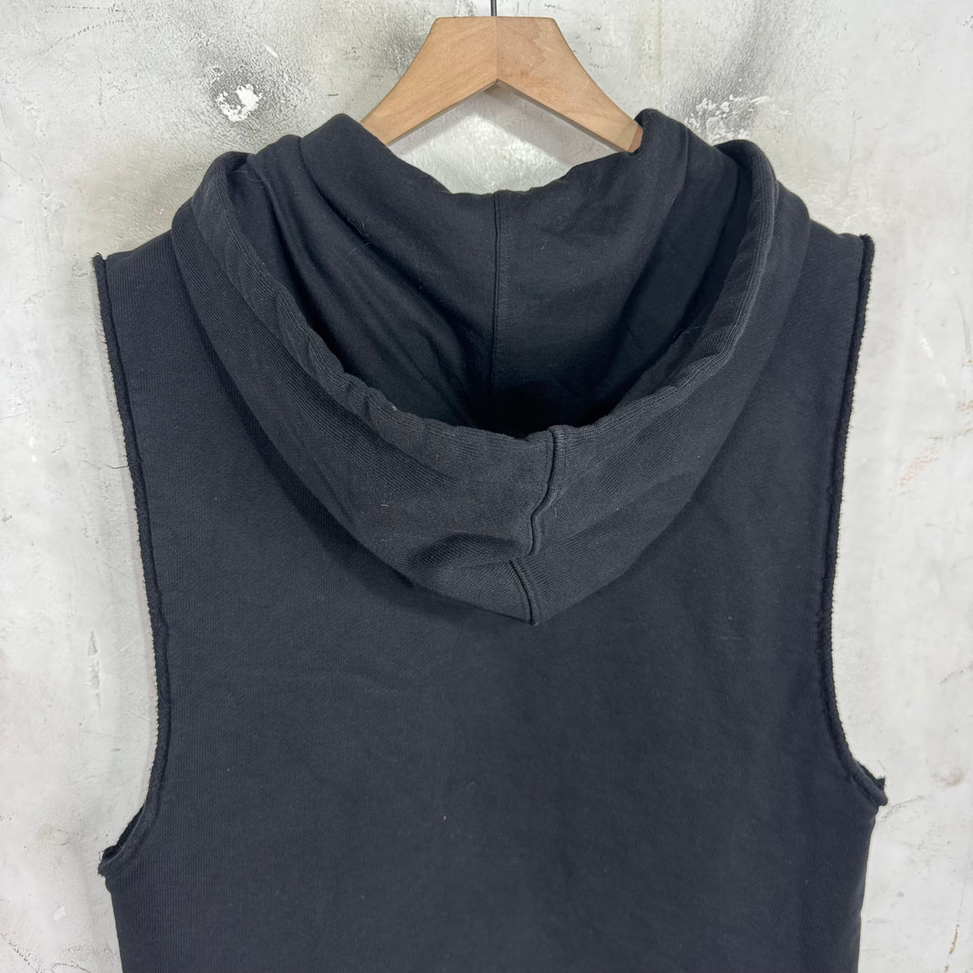 Rick Owens Black Sleeveless Hoodie