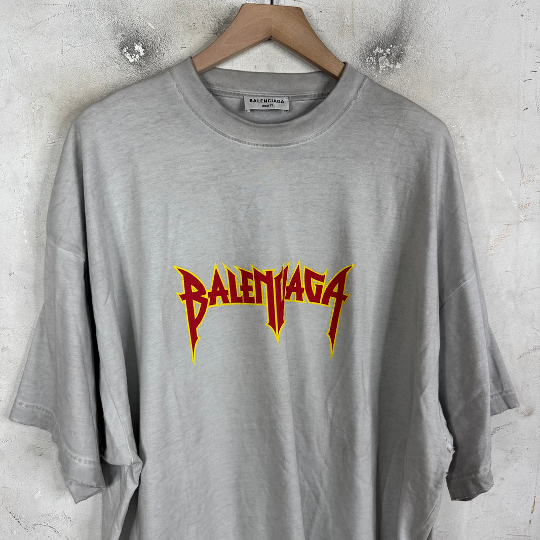 Balenciaga Distressed Painter Metal T-Shirt