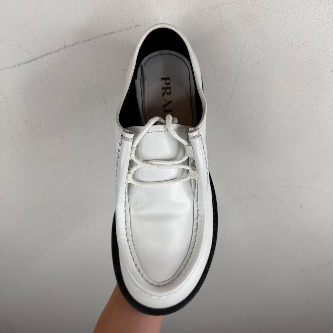 Prada White Diapason Derby
