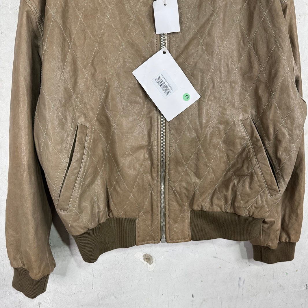 Margiela Diamond Quilted Leather Bomber