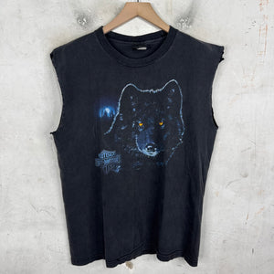 Vintage Harley Davidson Wolf Cutoff T-Shirt