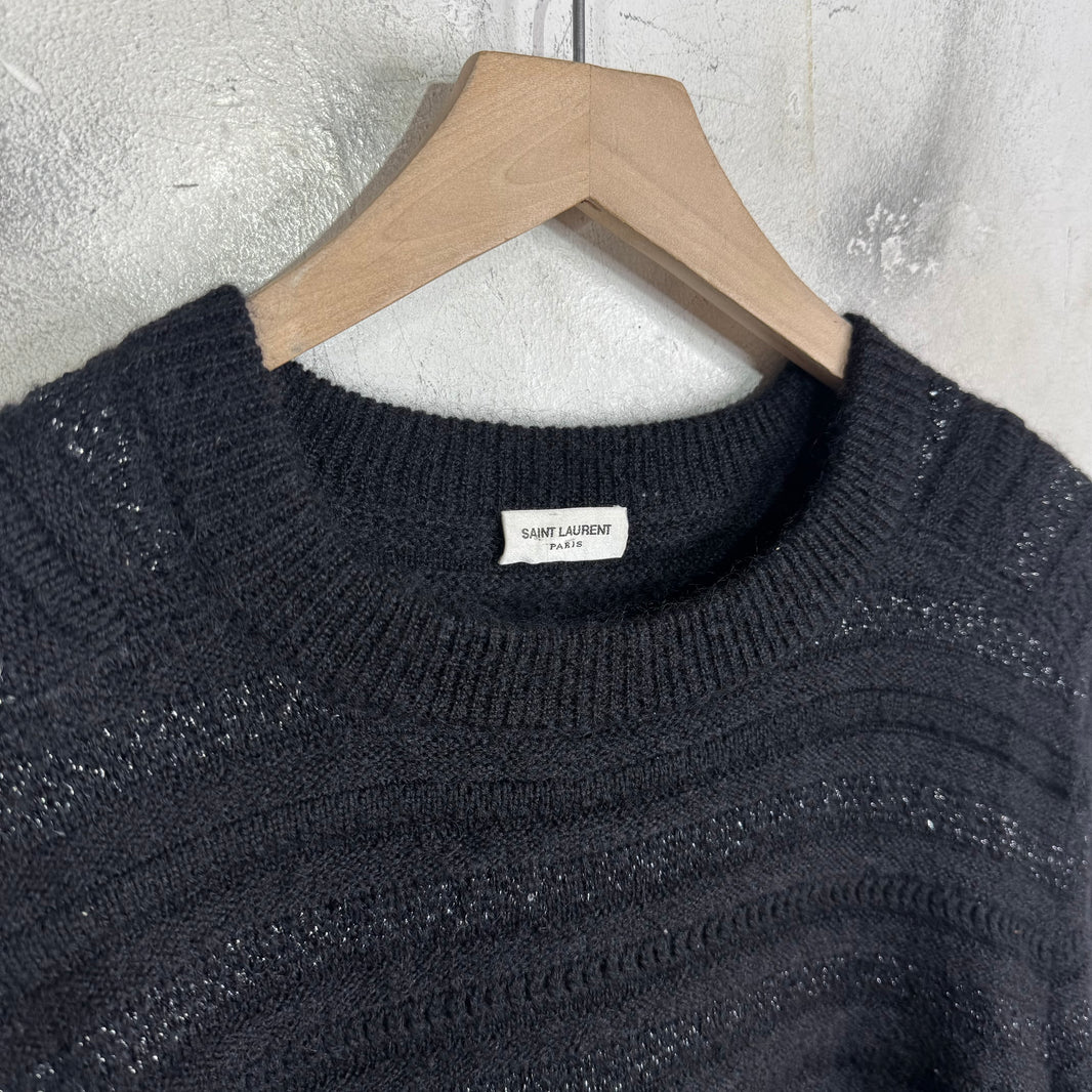 Saint Laurent Wool Blend Shimmer Knit Sweater