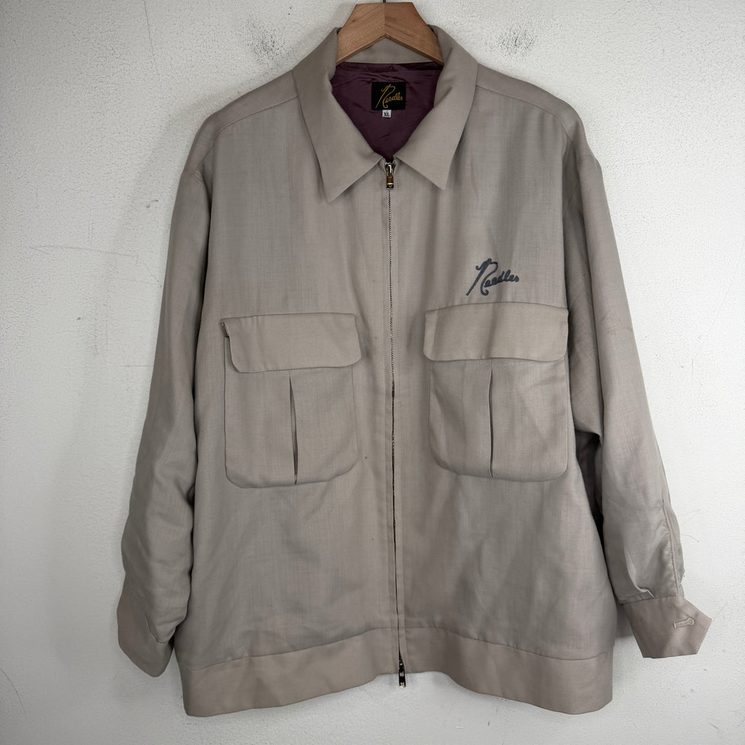 Needles Chainstitch Logo Gray Zip Jacket