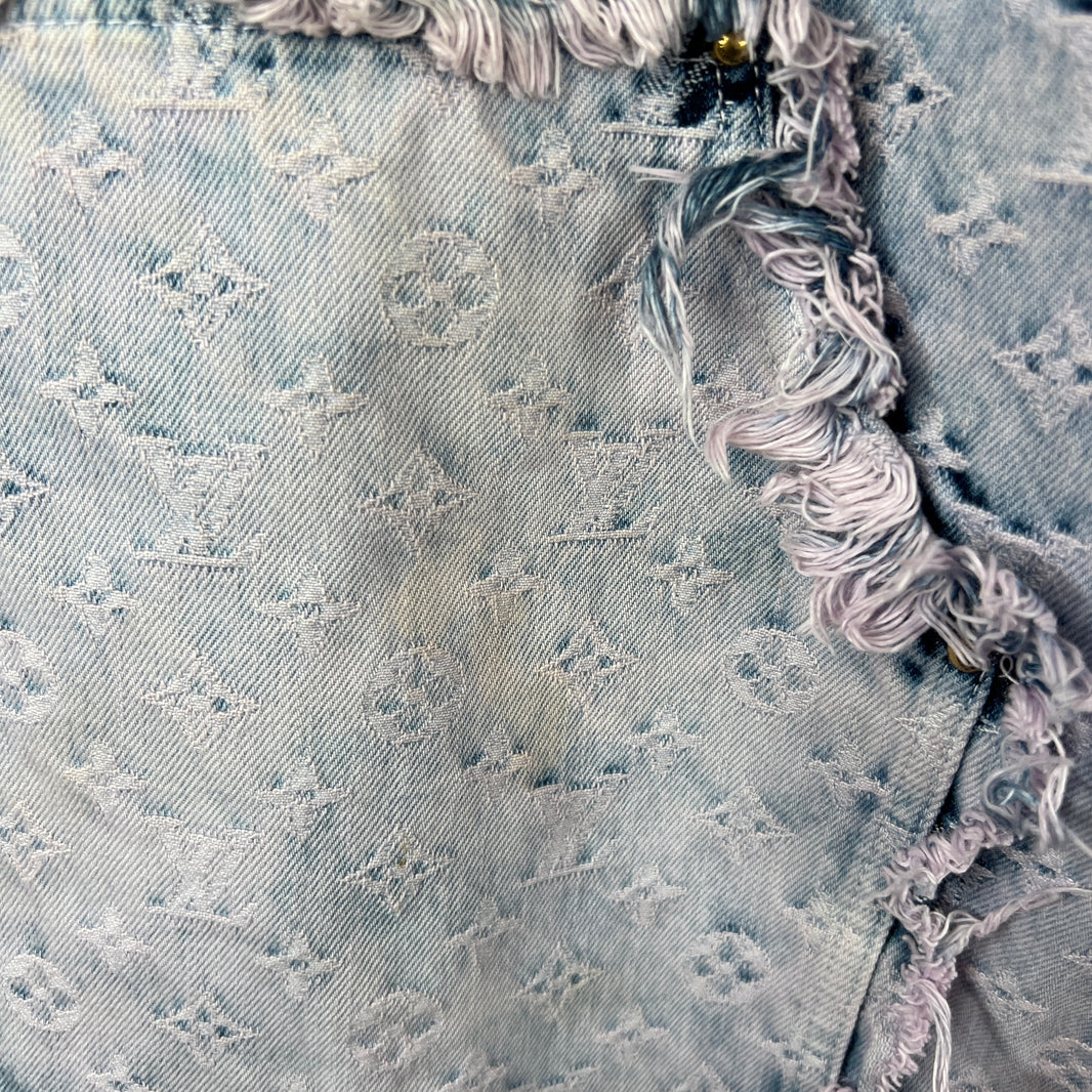 Louis Vuitton Purple Flayed Monogram Flared Carpenter Jeans