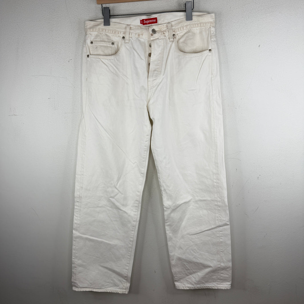 Supreme White Selvedge Jeans