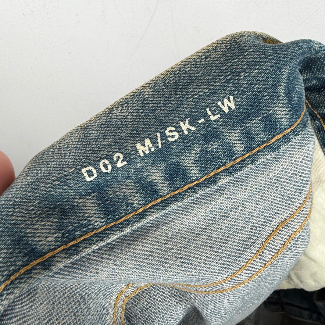 Saint Laurent D02 Washed Light Blue Distressed Jeans