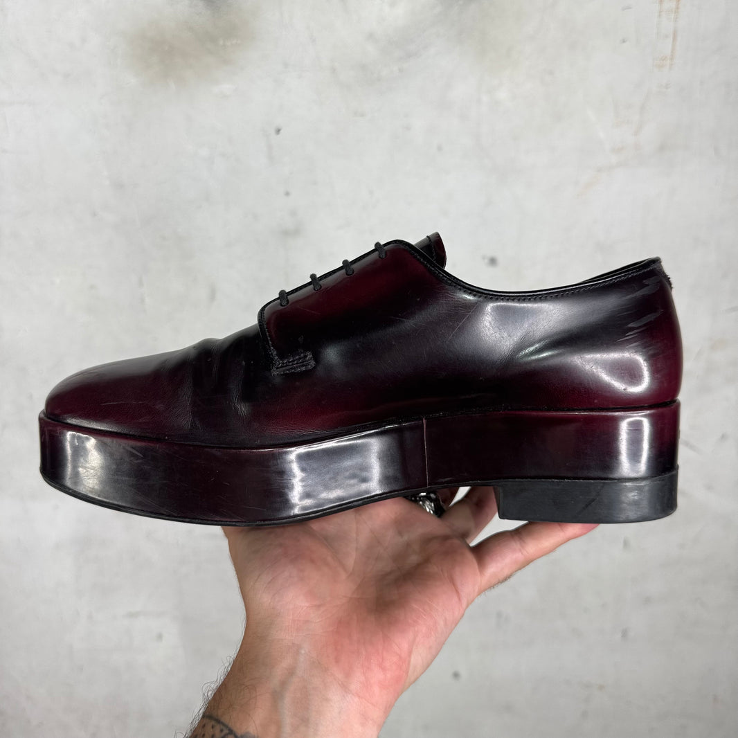 Prada Oxblood Garnet Brushed Derby's
