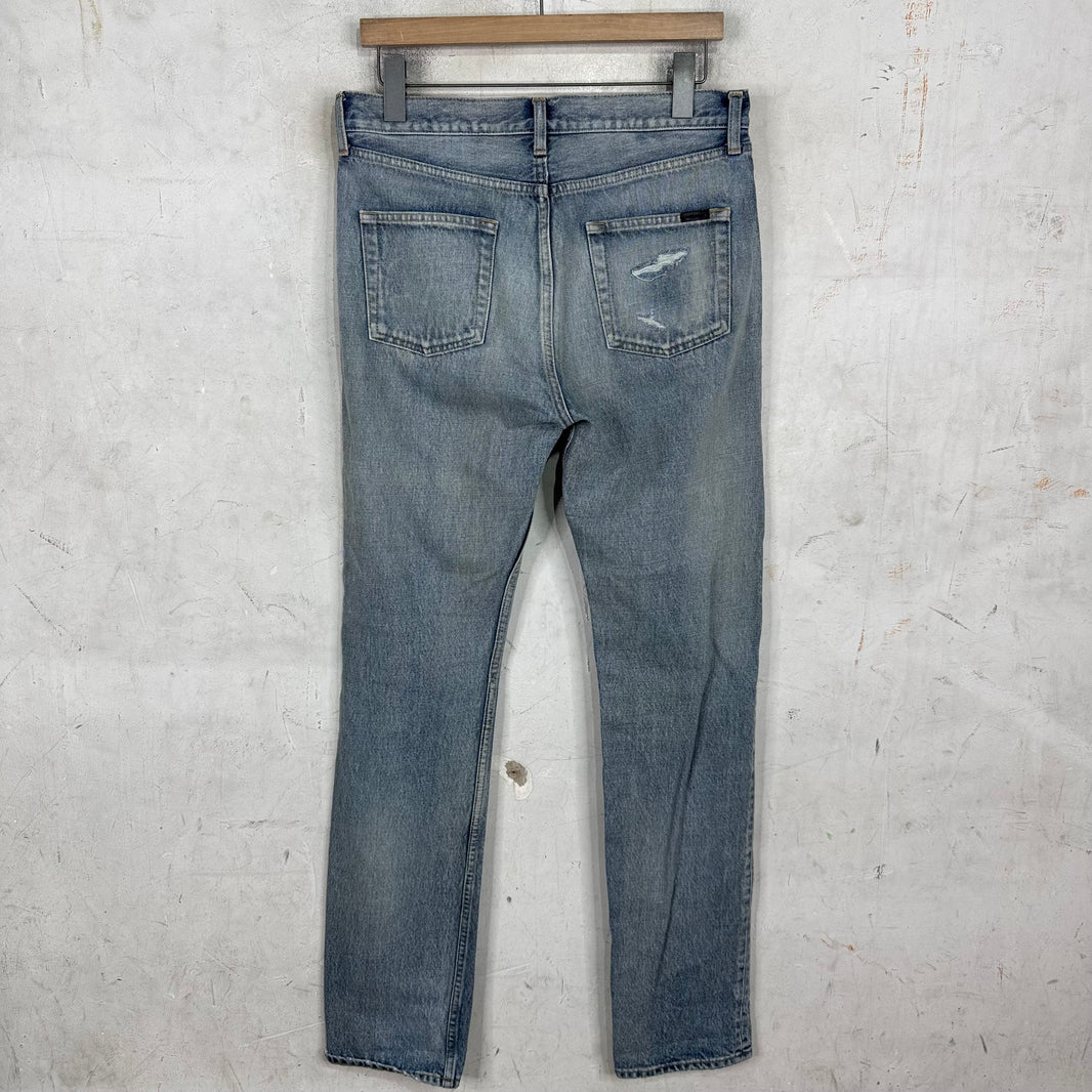 Saint Laurent Lightwash Distressed D8 Jeans
